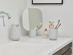 Time Bordspejl, Soft Grey, 20x26,5 cm