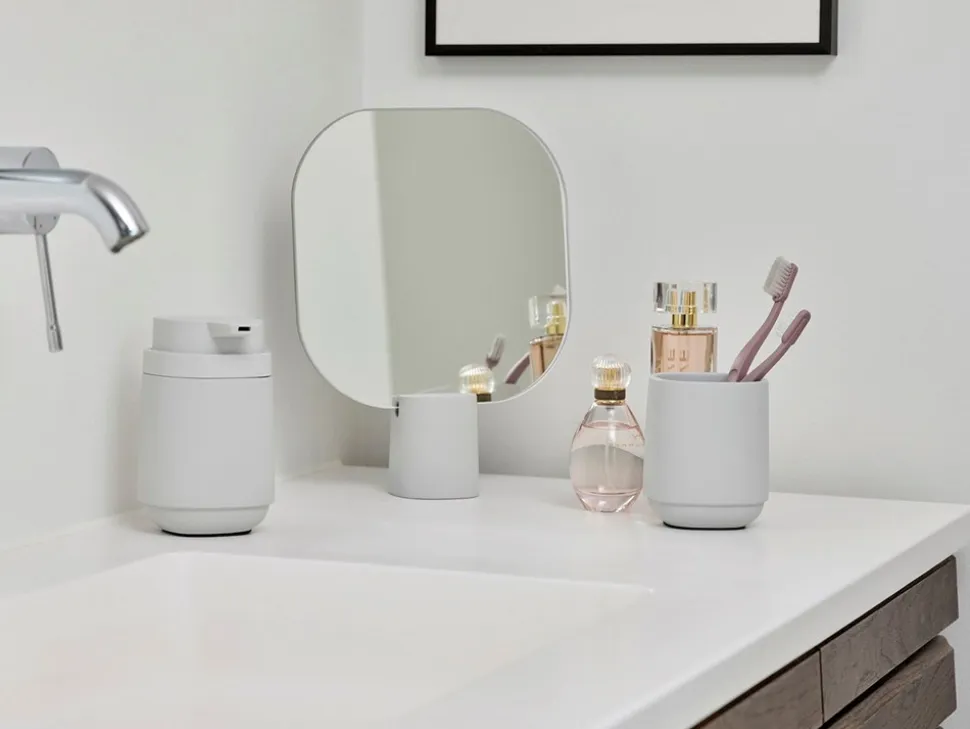 Time Bordspejl, Soft Grey, 20x26,5 cm