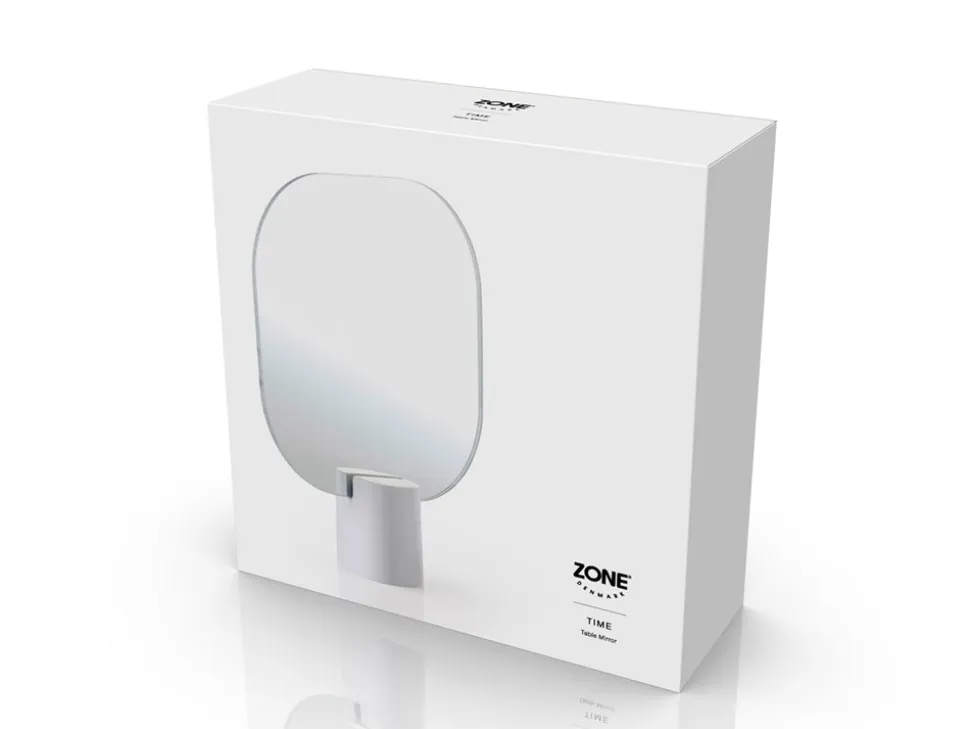 Time Bordspejl, Soft Grey, 20x26,5 cm