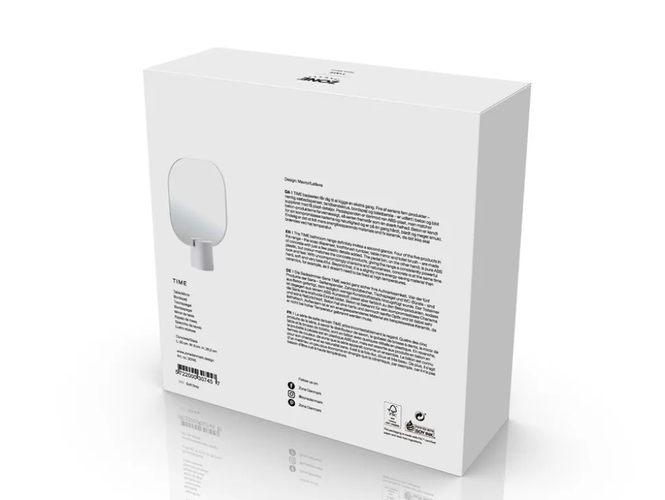 Time Bordspejl, Soft Grey, 20x26,5 cm