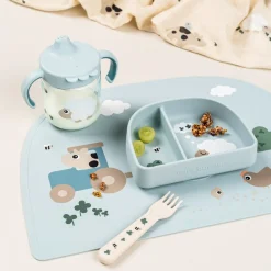 Tiny Farm Stick & Stay Inddelt Skål, Blue