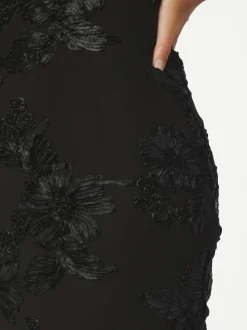 Tiranna Big Flower Mesh Kjole, Black, 36