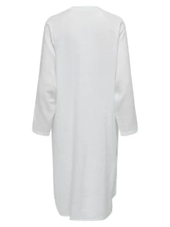 Tokyo Linen Blend Kjole, Bright White, M