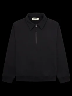Tom Zip Polo Sweatshirt, Black, S