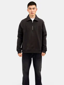 Tom Zip Polo Sweatshirt, Brown, S