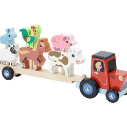 Traktor & Anhænger Til Stabledyr Trælegetøj