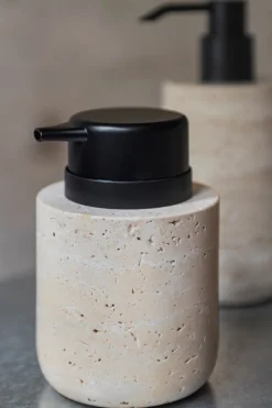 Travertine Lav Sæbedispenser, Linen