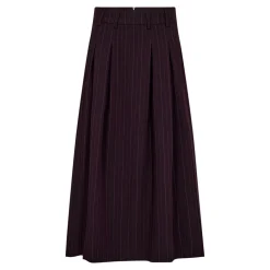 TrinnyCC Pleat Stripe Nederdel, Plum, M