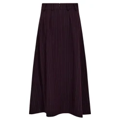 TrinnyCC Pleat Stripe Nederdel, Plum, M