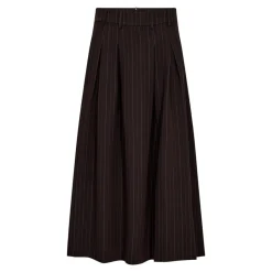 TrinnyCC Pleat Stripe Nederdel, Dark Brown, M