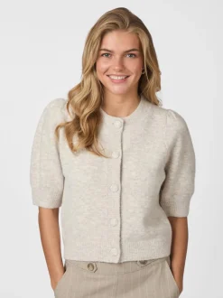 Trudy Knit Cardigan, Beige Melange, 36