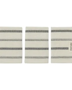 True 3-pak Vaskeklud, Off White/Black, 30x30 cm