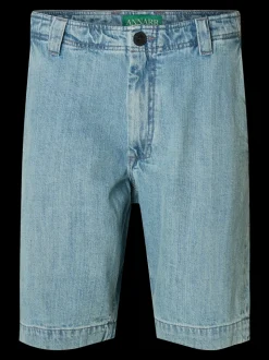 Trygve Selvede Denim Shorts, Light Blue, L