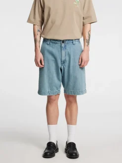 Trygve Selvede Denim Shorts, Light Blue, L