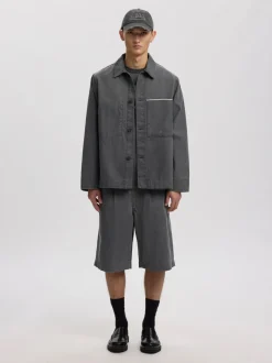 Trygve Selvedge Denim Shorts, Light Grey Denim, XL