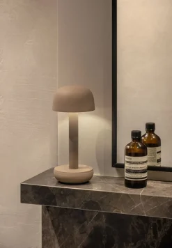 Two Bordlampe, Beige