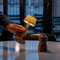 Two Bordlampe, Beige