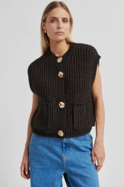 Ulrikke Knit Vest, Chocolate Torte, L