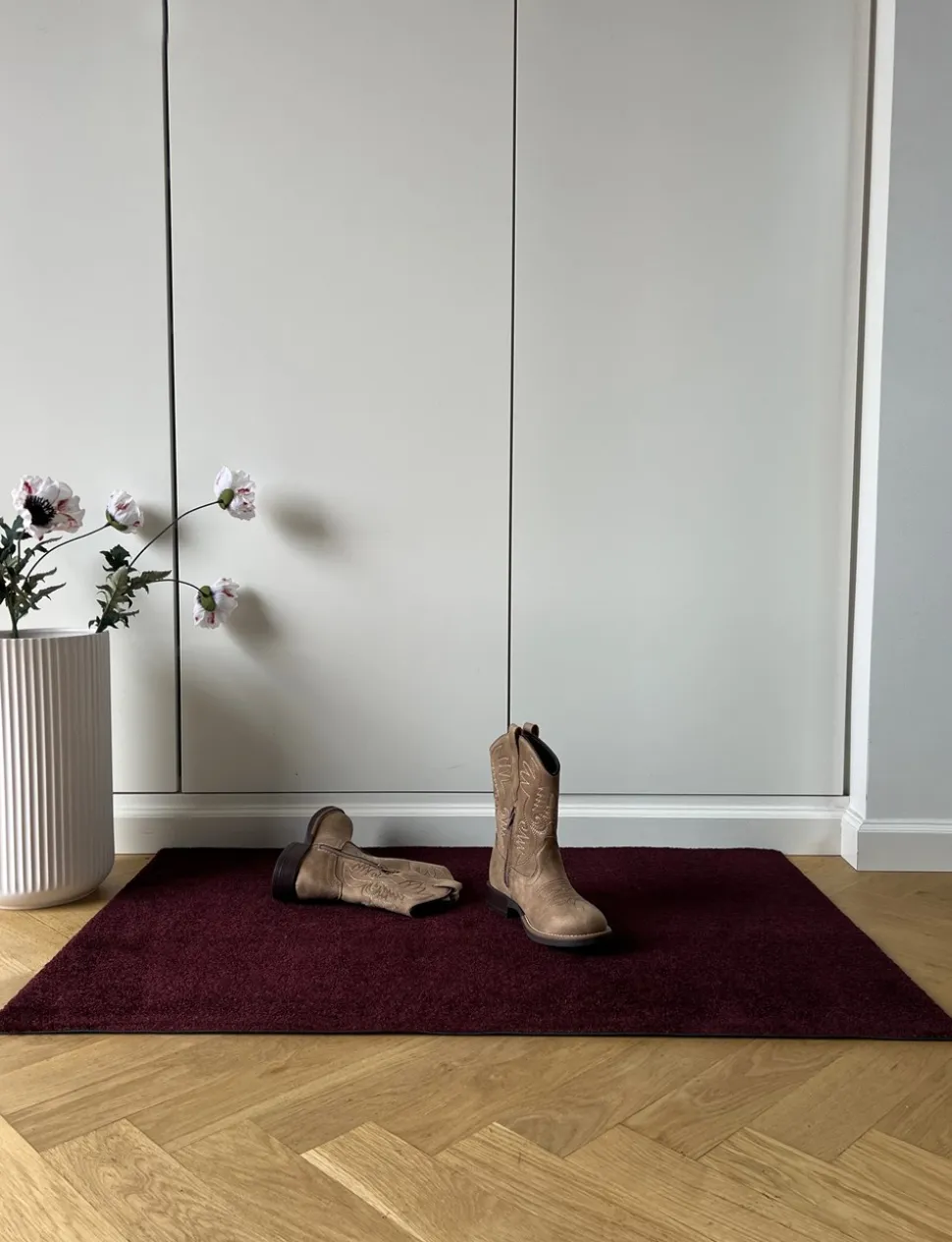 Unicolor Gulvtæppe, Bordeaux, 60x90 cm