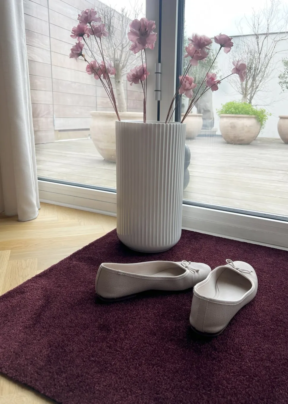 Unicolor Gulvtæppe, Bordeaux, 60x90 cm