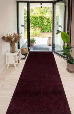 Unicolor Gulvtæppe, Bordeaux, 100x300 cm