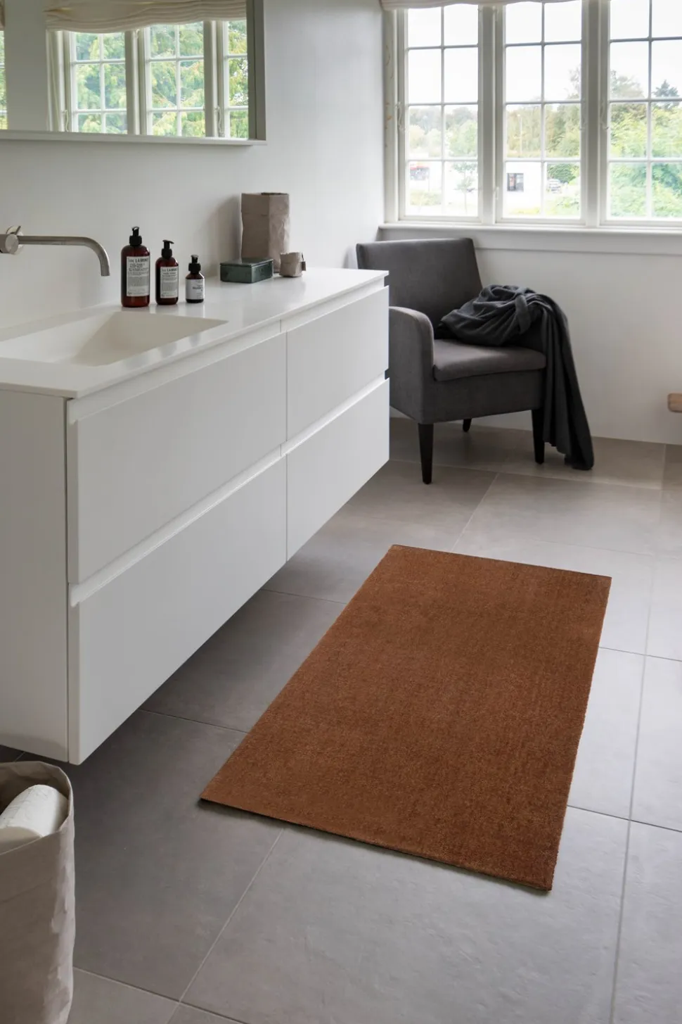 Unicolor Gulvtæppe, Cognac, 67x120 cm