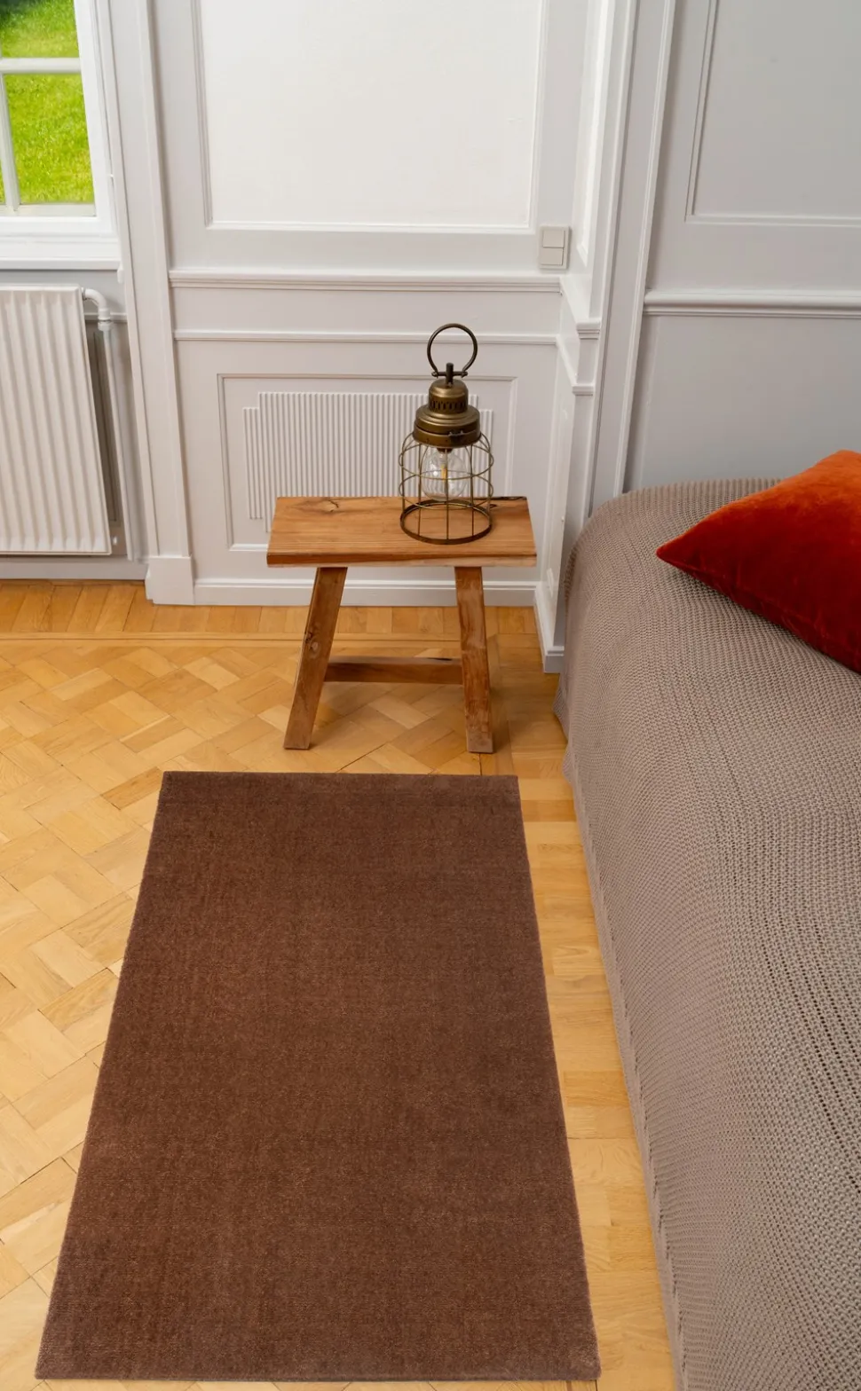 Unicolor Gulvtæppe, Cognac, 67x120 cm