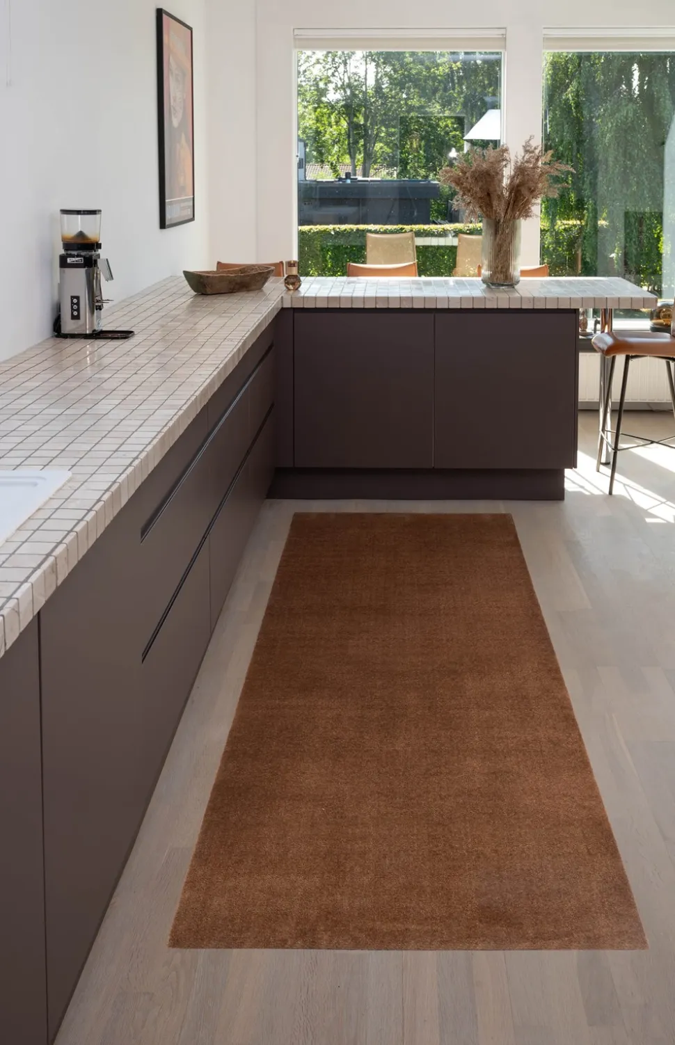 Unicolor Gulvtæppe, Cognac, 90x200 cm