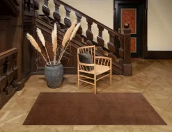 Unicolor Gulvtæppe, Cognac, 90x200 cm