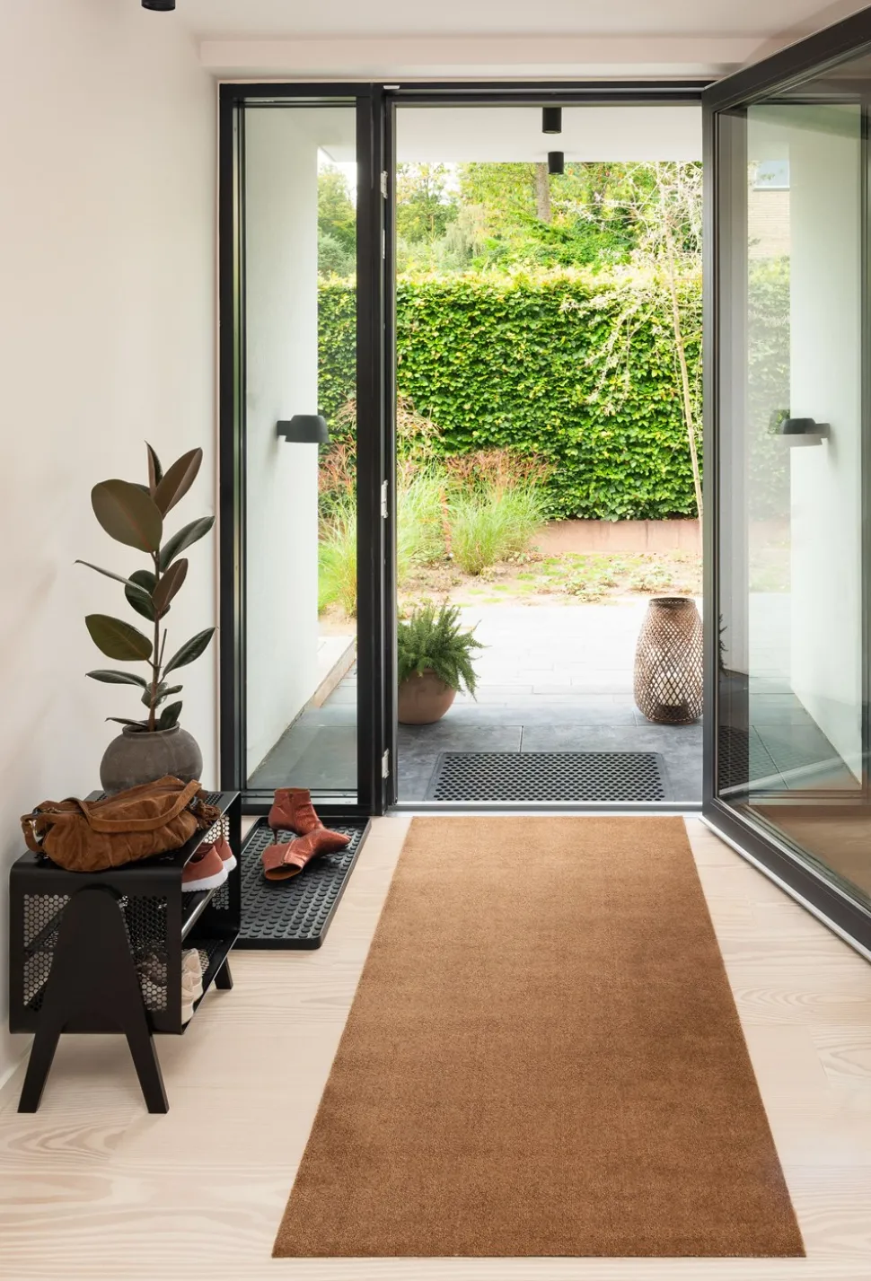 Unicolor Gulvtæppe, Cognac, 90x200 cm