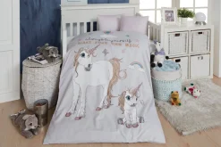 Unicorn Babysengelinned, Lyserød, 70x100 cm