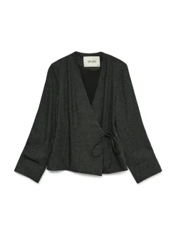 Uthalia Wrap Blazer, Dark Grey Melange, M