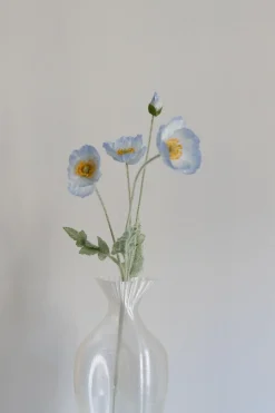 Valmue Kunstig Blomst, Light Blue