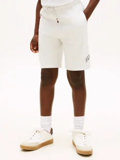 Varsity Wide Sweatshorts, Light Grey Heather, 164 cm