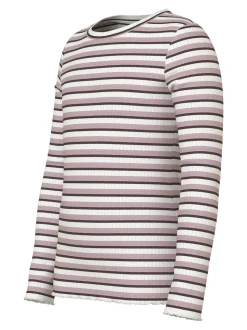 Vemma Glitter Langærmet T-shirt, Cloud Dancer Seal Brown Keepsake Lilac, 134-140 cm