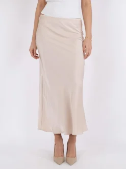 Vicky Heavy Sateen Nederdel, Champagne, 40