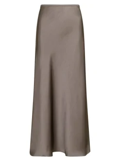 Vicky Heavy Sateen Nederdel, Warm Grey, 40