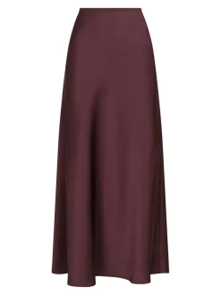 Vicky Heavy Sateen Nederdel, Burgundy, 40