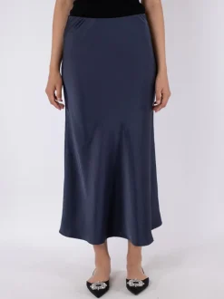 Vicky Heavy Sateen Nederdel, Midnight Blue, 40