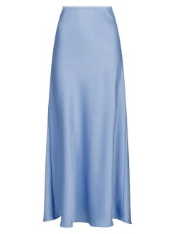 Vicky Heavy Sateen Nederdel, Smoke Blue, 42