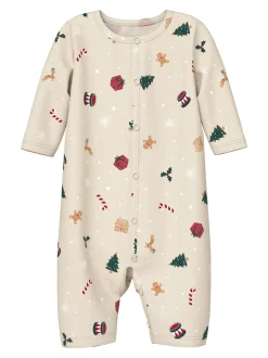 Vismas Baby Natdragt, Whitecap Gray Xmas AOP, 56 cm