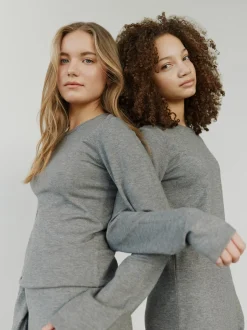 VivoSY Striktrøje, Grey Melange, 140 cm