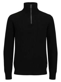 Walt half Zip Striktrøje, Black, M