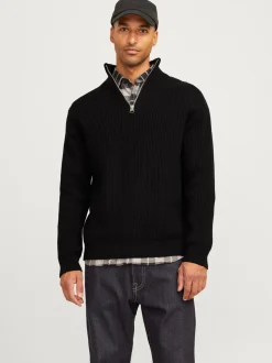 Walt half Zip Striktrøje, Black, M