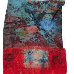 Watercolor Tørklæde, Blue/Red