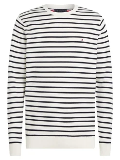 Wcc Essential Crew Neck Striktrøje, Ivory/Desert sky, XXL