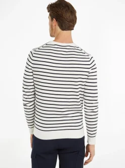 Wcc Essential Crew Neck Striktrøje, Ivory/Desert sky, XXL