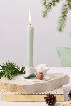 Winter Stories Pindsvin Lysestage, White/Green/Brown