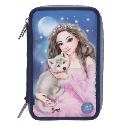 Wolf Trippel Penalhus, Blå/Lyserød