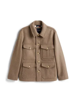 Wool Blend Utility Jakke, Coastal Taupe, XL